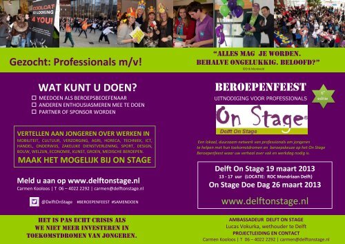 flyer Delft - Onderwijs On Stage