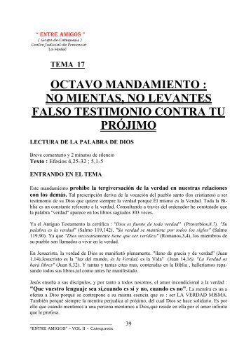 tema 17 octavo mandamiento : no mientas, no levantes falso ...