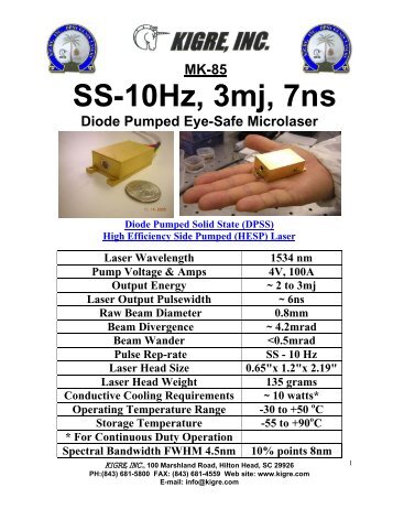 SS-10Hz, 3mj, 7ns - Kigre, Inc.