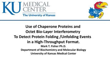 Use of Chaperone Proteins and Octet Bio-Layer ... - ForteBio