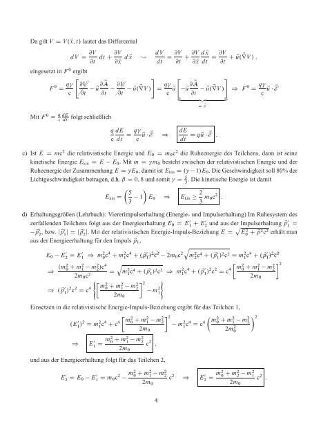 KLAUSUR Spezielle und Allgemeine Relativitätstheorie SS 10