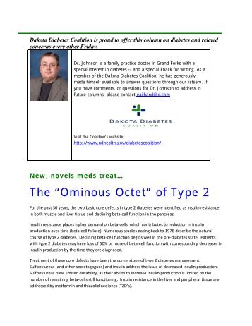 The “Ominous Octet” of Type 2 - North Dakota Department of Health