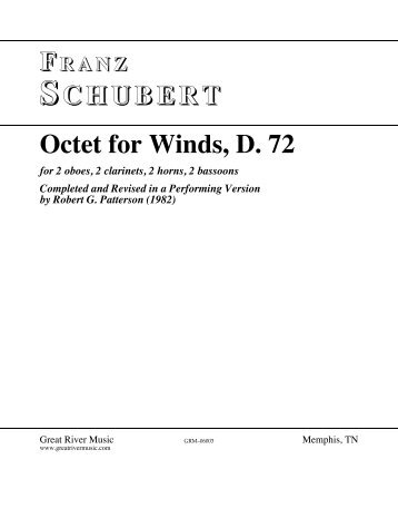 SCHUBERT Octet for Winds, D. 72 - Great River Music