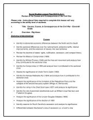 Social Studies Lesson Plan-SS.912.A.2.1 Review of the Causes and ...