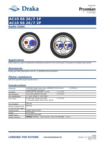 AC10 SS 26/7 1P AC10 SS 26/7 2P - Draka Communications ...