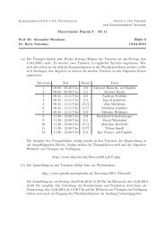 Theoretische Physik F SS 11 Blatt 0 10.04.2010 (a) Die ... - TKM - KIT