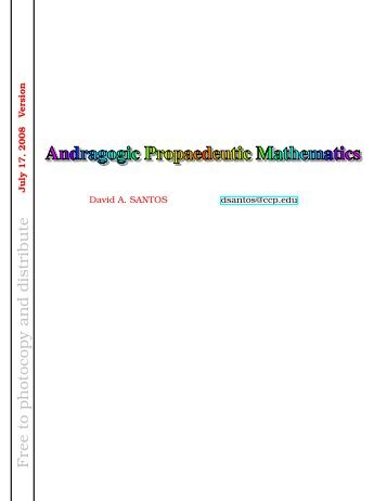 Arithmetic for Adults, Propaedeutic Andragogy - Open Source ...