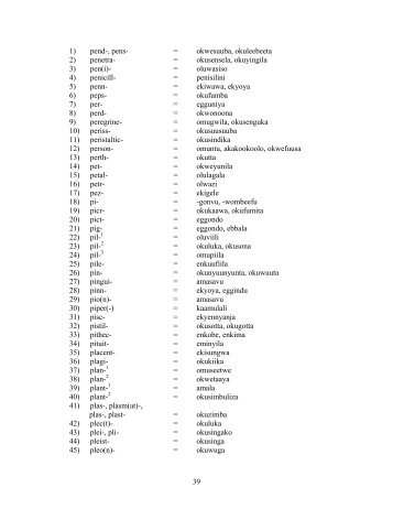 Part 2 - Luganda Scientific Terminologies Research