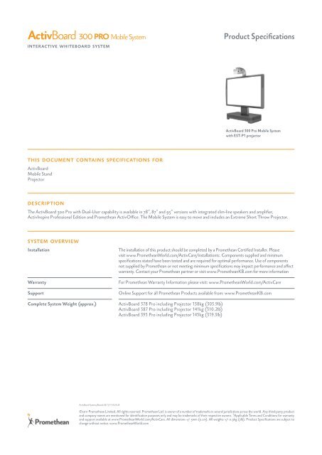 ActivBoard Systems-Boards SS 11_11V2.0_US.indd - Promethean