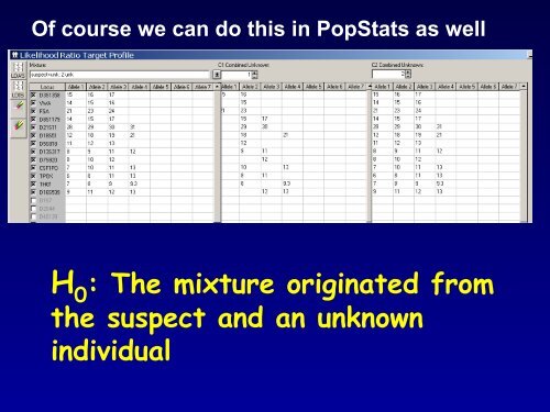 Calculation of Mixture Statistics Using Popstats - Promega