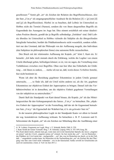 Prädikationstheorie und Widerspruchsproblem - Peter Ruben ...