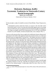 Hottentot, Bushman, Kaffir: Taxonomic Tendencies in Nineteenth