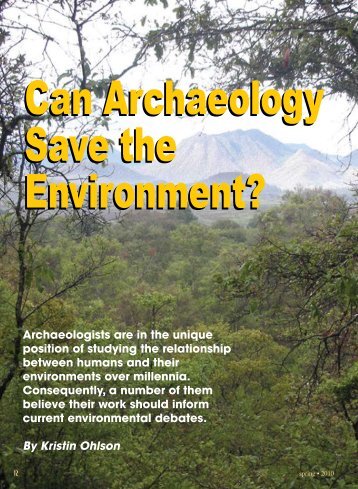 Can archaeology save the environment? - Kristin Ohlson