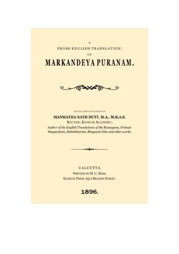 The Markandeya Purana - Ramayana