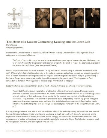 The Heart of a Leader: Connecting Leading and ... - Regent University