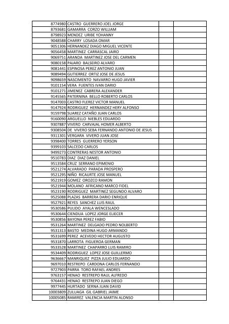 documento nombre cliente tipo identificacion ... - Proyectar Valores