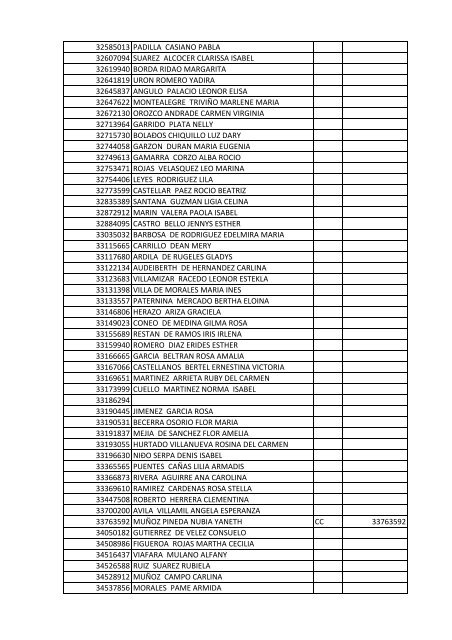 documento nombre cliente tipo identificacion ... - Proyectar Valores