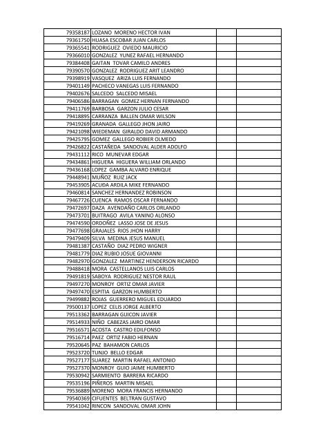 documento nombre cliente tipo identificacion ... - Proyectar Valores