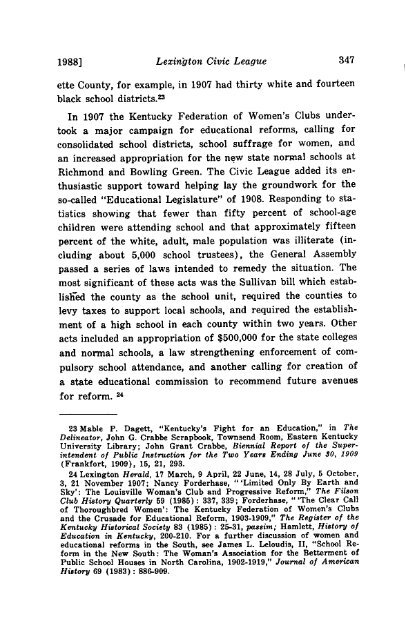 The Lexington Civic League: Agent of Reform, 1900 - The Filson ...