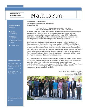 Math Is Fun! - California State University Bakersfield