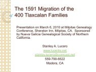 The 1591 Migration of the 400 Tlaxcalan Families