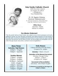 Holy Family Catholic Church Mass Times - Diocese of Las Vegas