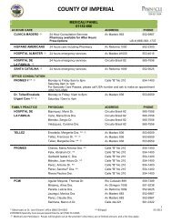 Mexicali Panel List Providers - County of Imperial