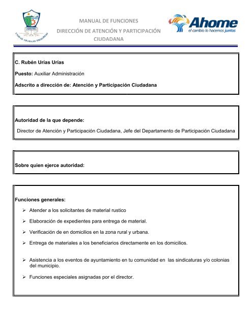 Atención y Participación Ciudadana - H. Ayuntamiento de Ahome