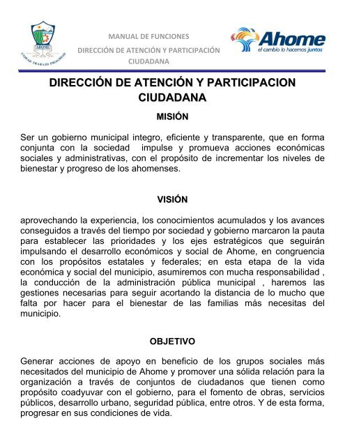 Atención y Participación Ciudadana - H. Ayuntamiento de Ahome