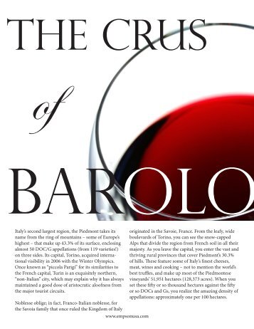 The Crus of Barolo - Empson USA