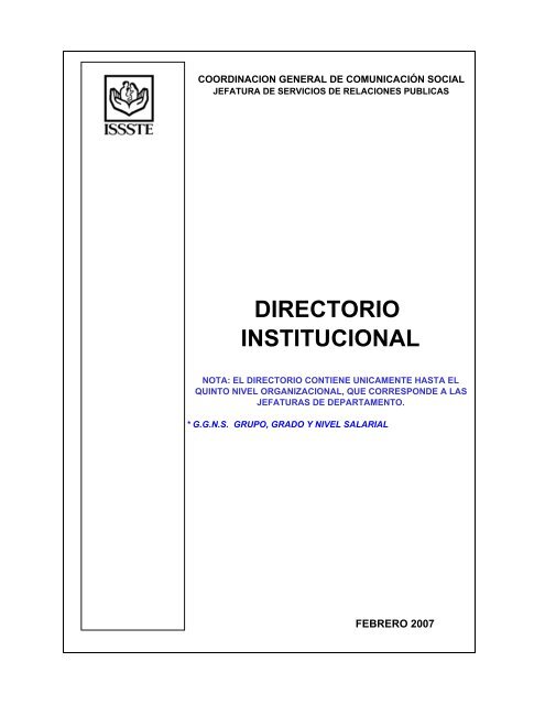 DIRECTORIO INSTITUCIONAL - issste