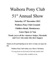 Waihora Pony Club 51st Annual Show