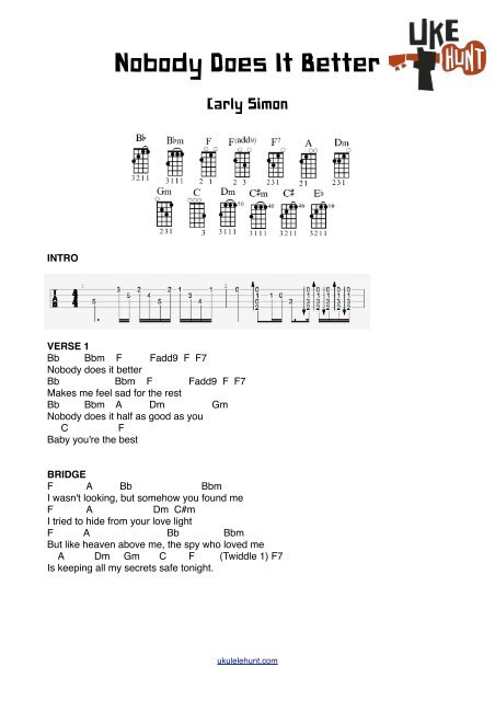 Nobody Does It Better Chords Ukulele Hunt