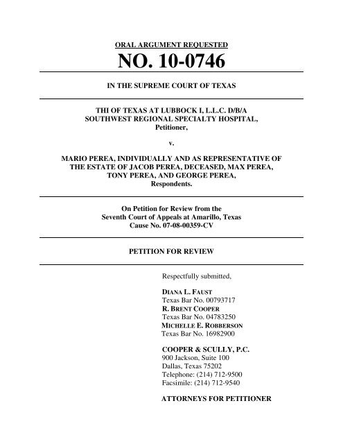No 10 0746 Supreme Court Of Texas