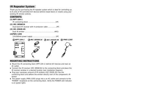 OCTO KIT – IR Repeater system - Smarthome