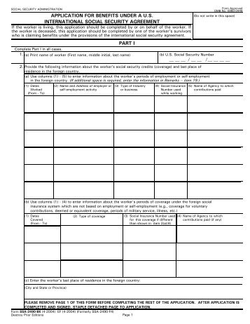 Form SSA 2490