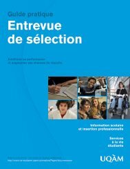 Entrevue de sélection Guide pratique - UQAM