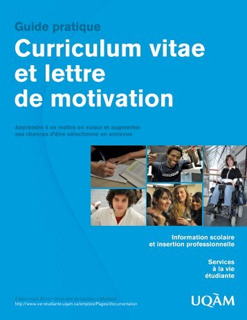 Curriculum vitae et lettre de motivation Guide pratique - UQAM