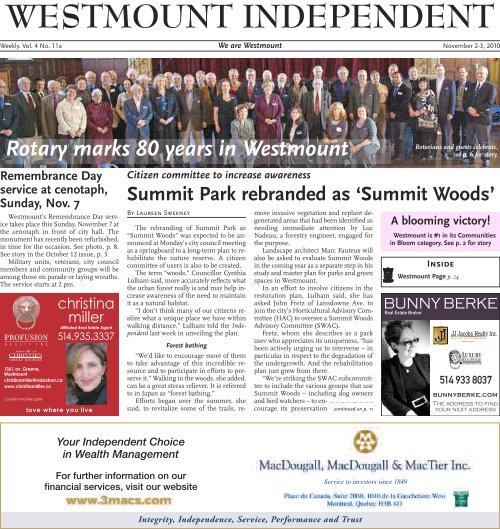 November 2 - Westmount Independent