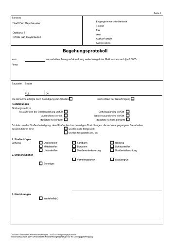 Begehungsprotokoll - Bad Oeynhausen