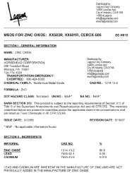 Zinc Oxide 506 Material Safety Data Sheet - Laguna Clay