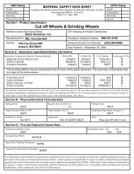 Cut-Off Wheels MSDS - IBS Incorporated