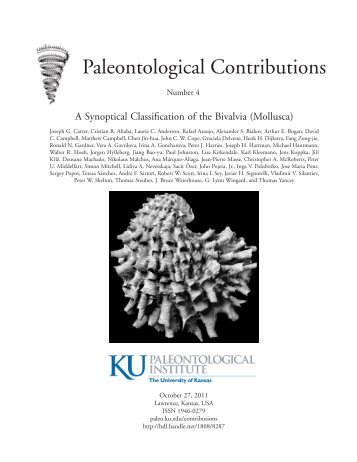 Synoptical Classification of the Bivalvia (Mollusca) - KU ...