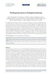Family-group names in Coleoptera (Insecta) - Pensoft Publishers
