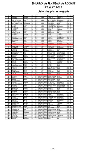 ENDURO du PLATEAU de ROCROI 27 MAI 2012 Liste des ... - FMB