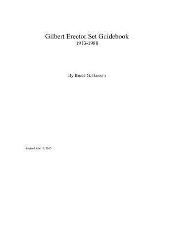 Gilbert Erector Set Guidebook