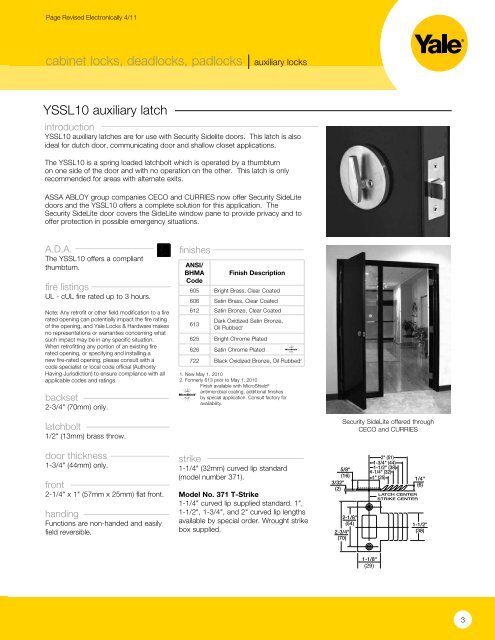 Yale Padlocks & Aux Locks Catalog - MyDoorFix.com