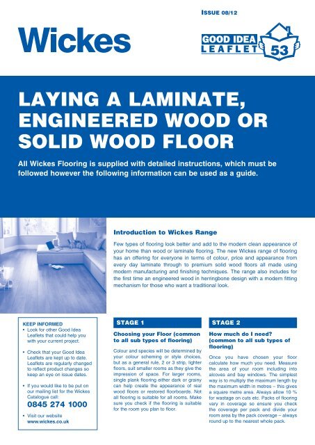 Laying A Laminate Engineered Wood Or Solid Wickes