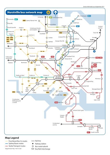 Bus 941 Route Map Hurstville Bus Network Map - 131500