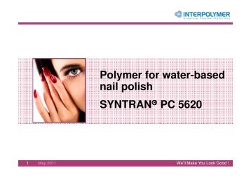 Polymer for water-based nail polish SYNTRAN® PC 5620 - Cosmesi.it
